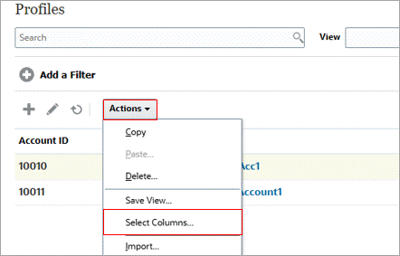 Click Select Columns